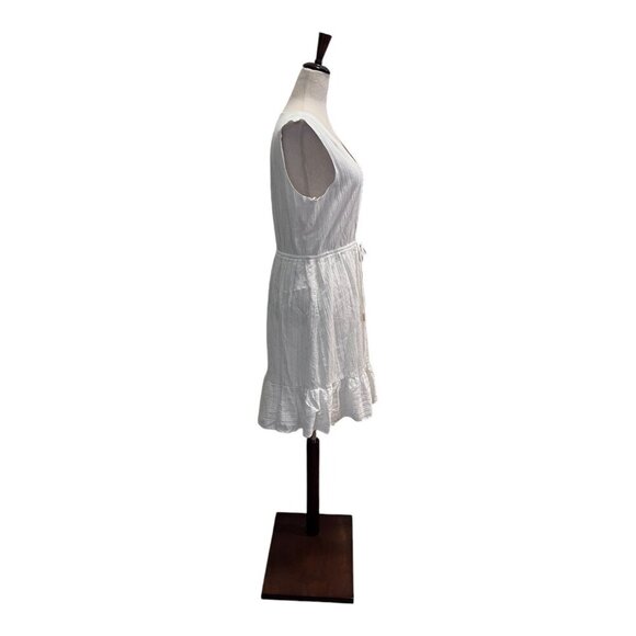 Draper James RSVP White Tie Waist Dress Sleeveless V-Neck Medium Lined - Picture 7 of 14